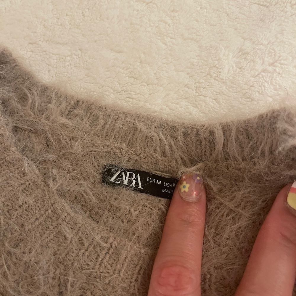 Grey Faux Fur Zara Shirt - Picture 6 of 6